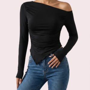 Blusa asimétrica negra para mujer Woman Power Store Quito Ecuador