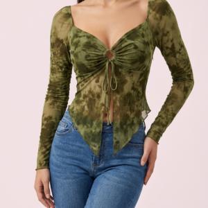 Blusa tie dye verde oliva para mujer Woman Power Store Quito Ecuador